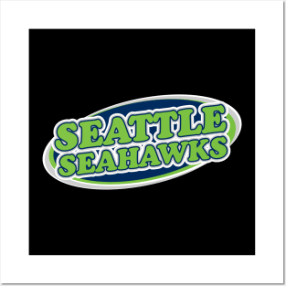 SEATTLE SEAHAWKS LOGO GREEN CIRCLE Posters and Art